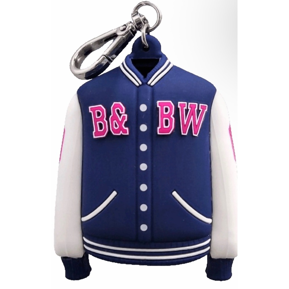 Bath & Body Works Varsity Jacket PocketBac Hand Sanitizer Holder Blue White Pink